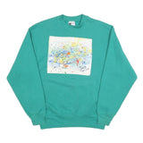 PRO SPIRIT Mens Green Cotton Blend Crew Neck M Abstract Art Sweatshirt