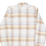 CLUB Mens Beige & Cream Check Shirt S Cotton Blend Casual Long Sleeve