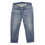 MELTIN POT Womens Blue Relaxed Straight Denim Medium W30 L23 Casual Zip Jeans