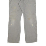 DICKIES Mens Grey Cotton Blend Twill Straight Regular Fit Trousers W30 L28