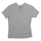 PUMA Womens Grey Cotton Blend V-Neck Short Sleeve T-Shirt M Casual Basic