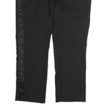 GUESS Mens Cotton Blend Black Regular Trousers W38 L30 Satin Side Stripe Zip