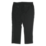 GUESS Mens Cotton Blend Black Regular Trousers W38 L30 Satin Side Stripe Zip