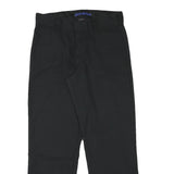 DICKIES Mens Cotton Blend Black Regular Straight Trousers W32 L30 Workwear Zip