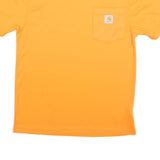 CARHARTT Mens Orange Pocket T-Shirt S Short Sleeve Crew Neck Logo Workwear