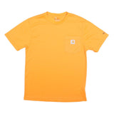 CARHARTT Mens Orange Pocket T-Shirt S Short Sleeve Crew Neck Logo Workwear