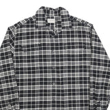 JACHS Mens Black & White Check Shirt L Cotton Blend Long Sleeve Casual