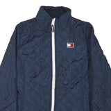 TOMMY HILFIGER Womens Navy Blue Quilted Jacket S Cotton Blend Zip Casual