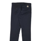CARHARTT WIP Mens Cotton Blend Navy Slim Tapered Trousers W30 L32 Workwear Zip