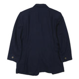 TALBOTS Womens Navy Blue Classic Jacket M Cotton Blend Button Front Formal