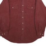 FIELD & STREAM Mens Red Cotton Shirt L Button Front Casual Workwear