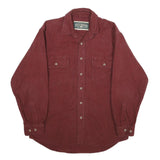 FIELD & STREAM Mens Red Cotton Shirt L Button Front Casual Workwear