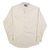 WRANGLER Mens Beige Cotton Blend Shirt M Button Down Long Sleeve Classic