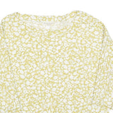PHASE EIGHT Womens Yellow & White Floral Print Blouse 3/4 Sleeve Round Neck UK