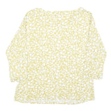 PHASE EIGHT Womens Yellow & White Floral Print Blouse 3/4 Sleeve Round Neck UK
