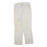 CARHARTT Mens Beige Cotton Blend Relaxed Fit Straight Leg Trousers W32 L29