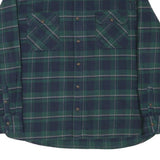 JACHS Womens Green & Blue Plaid Flannel Shirt 2XL Cotton Blend Casual Long