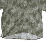 BATICK BAY Mens Green Rayon Shirt 2XL Tropical Palm Print Summer Casual
