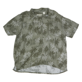 BATICK BAY Mens Green Rayon Shirt 2XL Tropical Palm Print Summer Casual