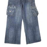 MZ-MARZO Mens Jeans Blue Regular Cargo Denim Medium W32 L28 Work Casual