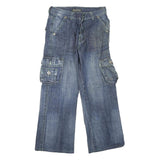 MZ-MARZO Mens Jeans Blue Regular Cargo Denim Medium W32 L28 Work Casual