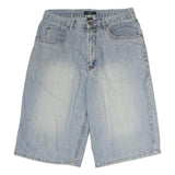 LUXE-T Mens Denim Blue Casual Shorts M W34 Cotton Comfort Fit Pockets
