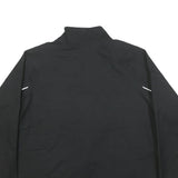 REEBOK Womens Black & White Sports Zip Up Jacket L Polyester Blend Athletic