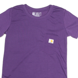 CARHARTT Womens Purple T-Shirt S Short Sleeve Crew Neck Pocket Logo
