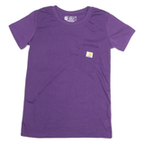 CARHARTT Womens Purple T-Shirt S Short Sleeve Crew Neck Pocket Logo