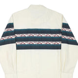 CORRAL WEST Mens White & Blue Patterned Western Shirt M Cotton Blend Casual