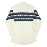 CORRAL WEST Mens White & Blue Patterned Western Shirt M Cotton Blend Casual