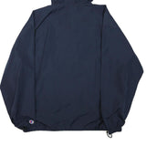 CHAMPION Mens Navy Blue Lightweight Zip Hooded Jacket L Polyester Blend Pullover