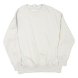 NIKE Womens White XS Crew Neck Sweatshirt Cotton Blend Pullover Lightweight