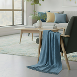 Anycozy Blue Faux Cashmere Throw Blanket – Diamond Knit Sofa Cover & Home Decor Accent