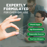 Ginkgo Biloba and Korean Ginseng Tablets 8000mg 180 Vegan Tablets | Ginkgo 6000mg & Korean Ginseng Root 2000mg Supports Cognitive Function & Mental Performance