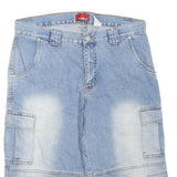 REJECT Mens Shorts Blue Casual Cargo Size M W36 Cotton Blend