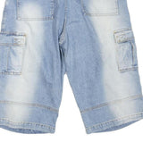 REJECT Mens Shorts Blue Casual Cargo Size M W36 Cotton Blend