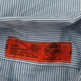 Red Kap Striped Short Sleeve Shirt - Medium Blue Polyester Blend