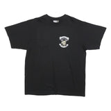 PROMO DORO Mens Black Graphic T-Shirt L Short Sleeve Crew Neck Cartoon Design