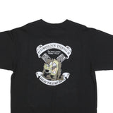 PROMO DORO Mens Black Graphic T-Shirt L Short Sleeve Crew Neck Cartoon Design