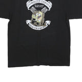 PROMO DORO Mens Black Graphic T-Shirt L Short Sleeve Crew Neck Cartoon Design