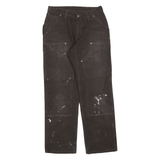 CARHARTT Womens Cotton Blend Brown Relaxed Straight Trousers W30 L30 Durable