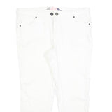 WHITE STUFF Womens Jeans White Slim Straight Denim W34 L25 Zip Cotton Blend