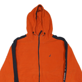 NAUTICA Mens Orange & Navy Hooded Zip Jacket XL Polyester Blend Plain Casual