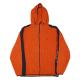 NAUTICA Mens Orange & Navy Hooded Zip Jacket XL Polyester Blend Plain Casual