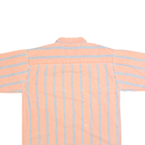 PIER CONNECTION Mens Peach & Blue Stripe Cotton Shirt XL Casual Summer Short