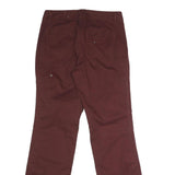 DOCKERS Womens Cotton Blend Burgundy Regular Fit Straight Trousers W31 L31