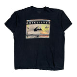 Surfing Quiksilver Graphic T-Shirt - Medium Black Cotton