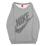 NIKE Womens Grey Crew Neck XS Cotton Blend Sweatshirt Casual Pullover