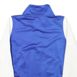 NIKE Mens Blue & White Track Jacket L Polyester Blend Zip Plain Casual